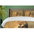 thumbnail image 4 of Ambesonne Africa Duvet Cover Sets, Savannah Lions Wilderness, 2-Queen, Cream, 4 of 7