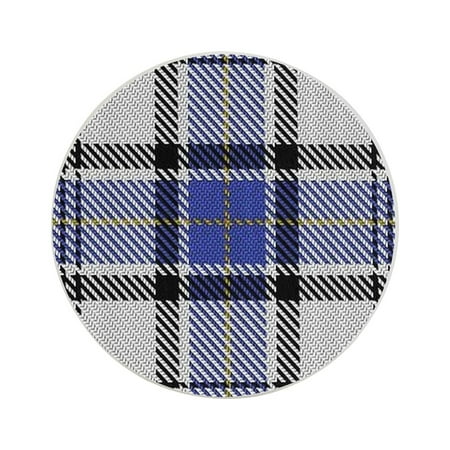 

Circular Drink Coasters Set Blue Scotland Scottish Clan Hannay Tartan Plaid Beautiful Home Decor Diatomite Heat-Resistant Diatomite Protect Table Countertop