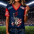 thumbnail image 2 of JULMCOMO Women's Summer Tops 2026 Soccer Cup V Neck American Flag USA Soccer Jersey Short Sleeve Fan Wear Football Graphic Tees Navy 3XL, 2 of 4