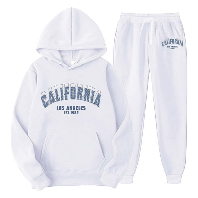 Men's Suits Plus Size Casual Long Sleeved Printed Tracksuit Hoodie 2 Piece Set for Active