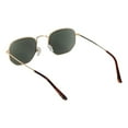 thumbnail image 3 of Hexagon Reading Sunglasses for Men & Women – Full Lens UV400 Outdoor Readers, Retro Frame, Non-Bifocal - Gold/Green Lens - 2.50, 3 of 9