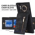 thumbnail image 4 of Nalacover for Samsung Note 10 Plus, Wallet RFID Credit Card Holder and Zipper Pocket,Drop Protection Flip Cover Ring Holder Kickstand Double Magnetic Clasp for Samsung Galaxy Note 10 Plus, Black, 4 of 12