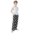 thumbnail image 4 of FORMRS Kids Pajama Pants with Pockets Size 9-10Y Boys Lounge Sleep Bottoms, Black Snowman Pattern, 4 of 8