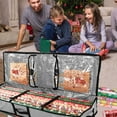 thumbnail image 3 of KOYPTL Christmas Wrapping Paper Storage Bag Large Capacity Underbed Storage Bag Gift Wrap Storage Container&Organizer Waterproof Holiday Accessories Storage Box for Storing Rolls Ribbons Bows, 3 of 6