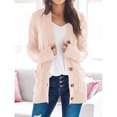 thumbnail image 2 of Suéteres Tipo Cárdigan Para Mujer, Cárdigan De Punto Torcido De Otoño E Invierno Para Mujer, Cárdigan Con Botones De Manga Larga, Elástico, Elegante Para Informal Para Fiesta, 2 of 5