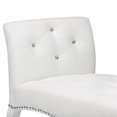thumbnail image 5 of Bowery Hill Contemporary Faux Leather Tufted Bench in White, 5 of 5
