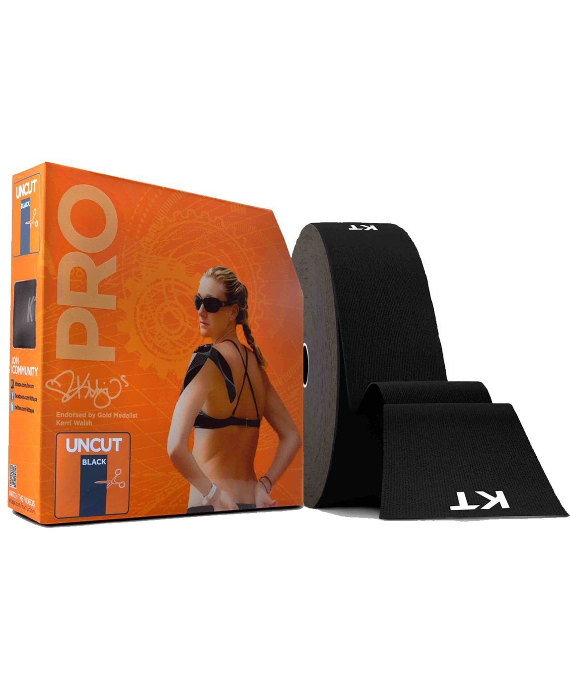 KT TAPE PRO Synthetic Elastic Kinesiology Therapeutic Tape 125 Foot