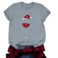 thumbnail image 4 of Gibobby Tops navideños para Mujer Camiseta para mujer, camisetas casuales con estampado navideño, camisetas de manga corta con cuello redondo, blusa tipo túnica(Gris,XG), 4 of 5