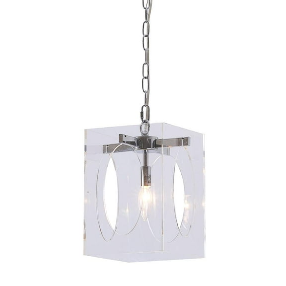 Bethel International Single Pendant Lighting Chrome Metal & Acrylic