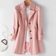 thumbnail image 2 of Primavera Otoño Gabardina Mujer 2022 Nuevo Coreano De Un Solo Pecho Medio Largo Mujeres Abrigo 5XL Caqui Cortavientospangjing, 2 of 3