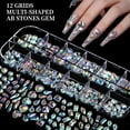 thumbnail image 7 of ThrottleT-Nail Charms, Nail Rhinestones Kit with 8 Boxes of Nail Gems, 3D Charms for Nails, Colorful Clear Flatback Rhinestones, Charms Y2K for Nails, Multi Shape Pearls Jewels for Crafts, 7 of 7