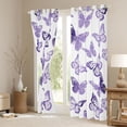 thumbnail image 3 of Homewish Cartoon Butterfly Blackout Curtains Set of 2 (52x84 Each),Rustic Flying Animal Window Curtains,White Purple Curtains and Drapes For Girls,Microfiber Bedroom Decor, 3 of 6