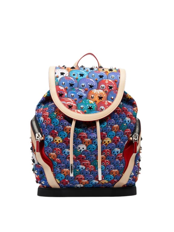 Pre-Owned Christian Louboutin Explorer Funk Skull Backpack, Multicolor Nylon Leather Rubber,...