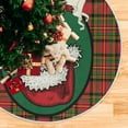 thumbnail image 5 of FMSHPON Merry Christmas Tartan Buffalo Sheep Xmas Christmas Tree Skirt Stand Mat for Holiday Party Decoration Indoor Outdoor 48 inches, 5 of 6