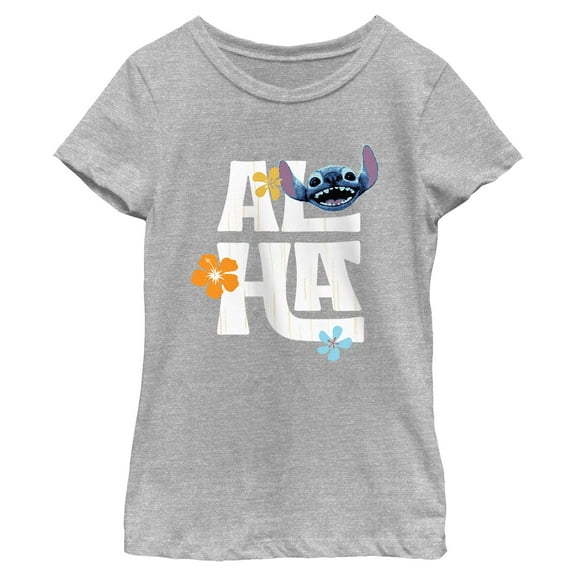 Girls Lilo & Stitch Aloha Flowers T Shirt