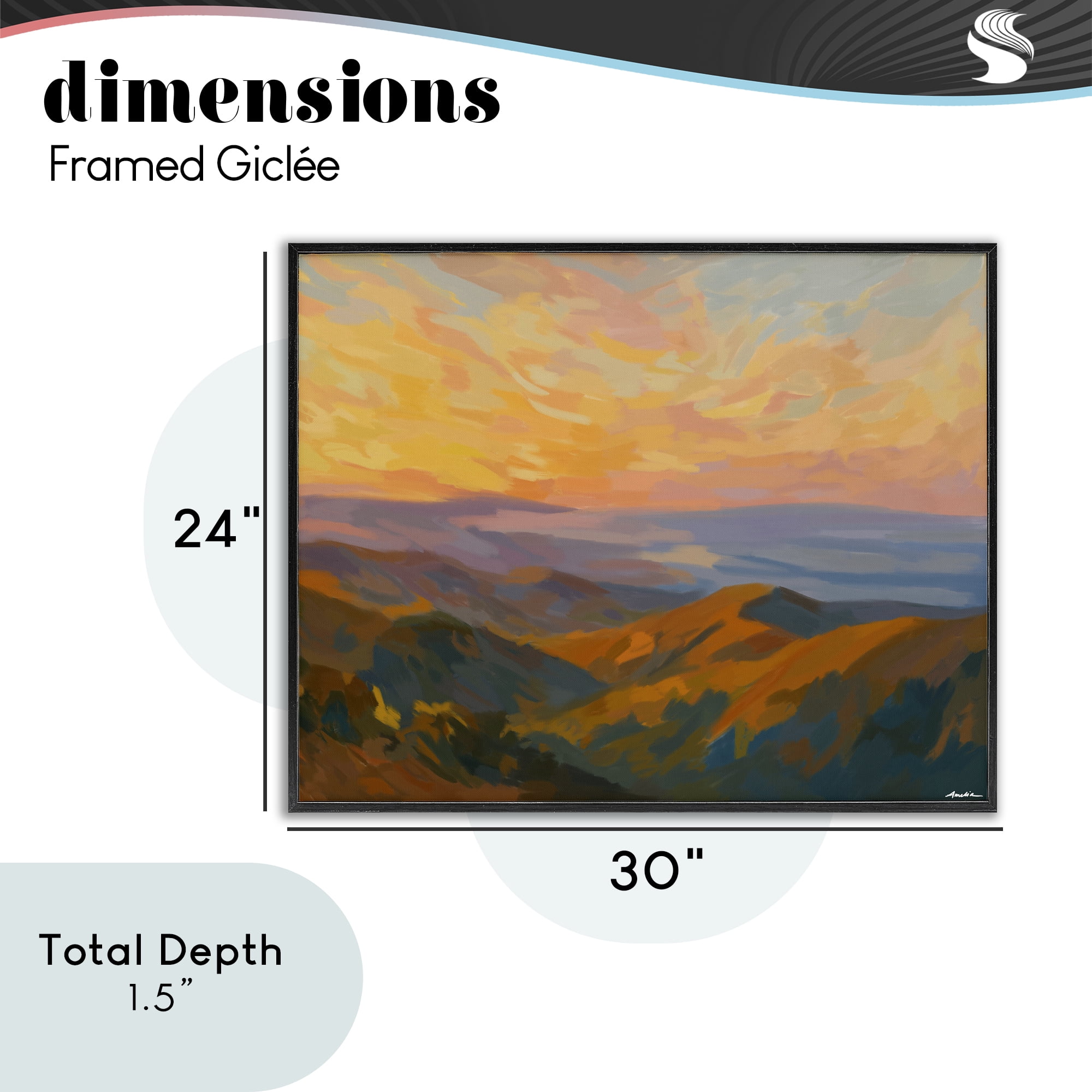 Stupell Industries California Sunset Landscape Black Framed Giclee Art, design by Amelia Noyes