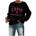 thumbnail image 5 of Brilliant Valentines Day Gifts for Her Women's Christmas Printed Round Neck Long Sleeves Top Loose Fitting Sweater New(Black,S), 5 of 6