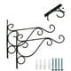 thumbnail image 5 of Paquete de 2 ganchos para colgar macetas, comederos para pájaros, campanillas de viento y linternas. Colgadores de plantas de metal resistentes para paredes exteriores., 5 of 7