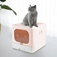 thumbnail image 2 of DOLITY Foldable Cat with Lid, Enclosed Cat Potty, Top Entry Anti-ing Cat Toilet Pink, 2 of 9