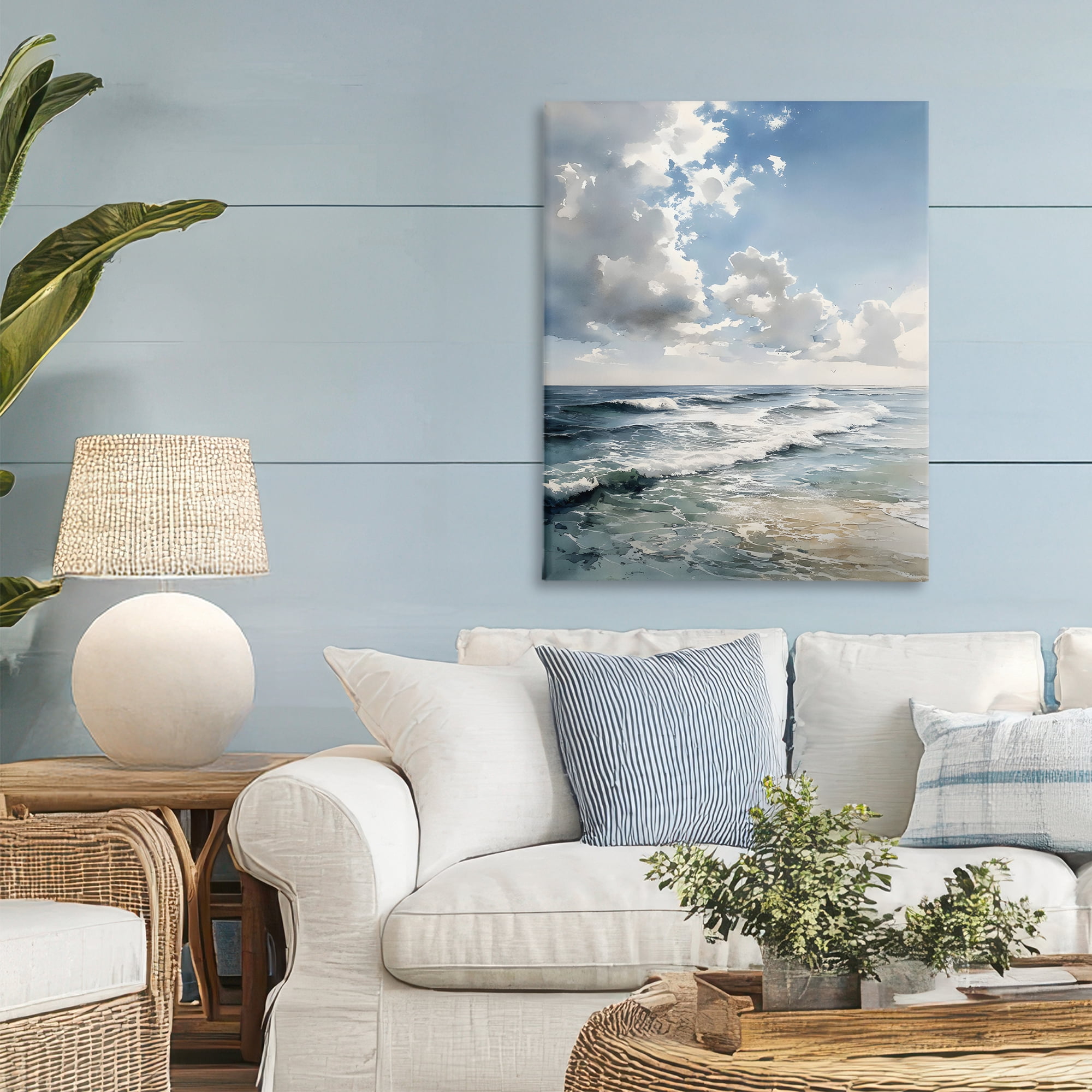 Stupell Industries Soft Waves & Clouds Canvas Wall Art, design by Franklyn Gregory