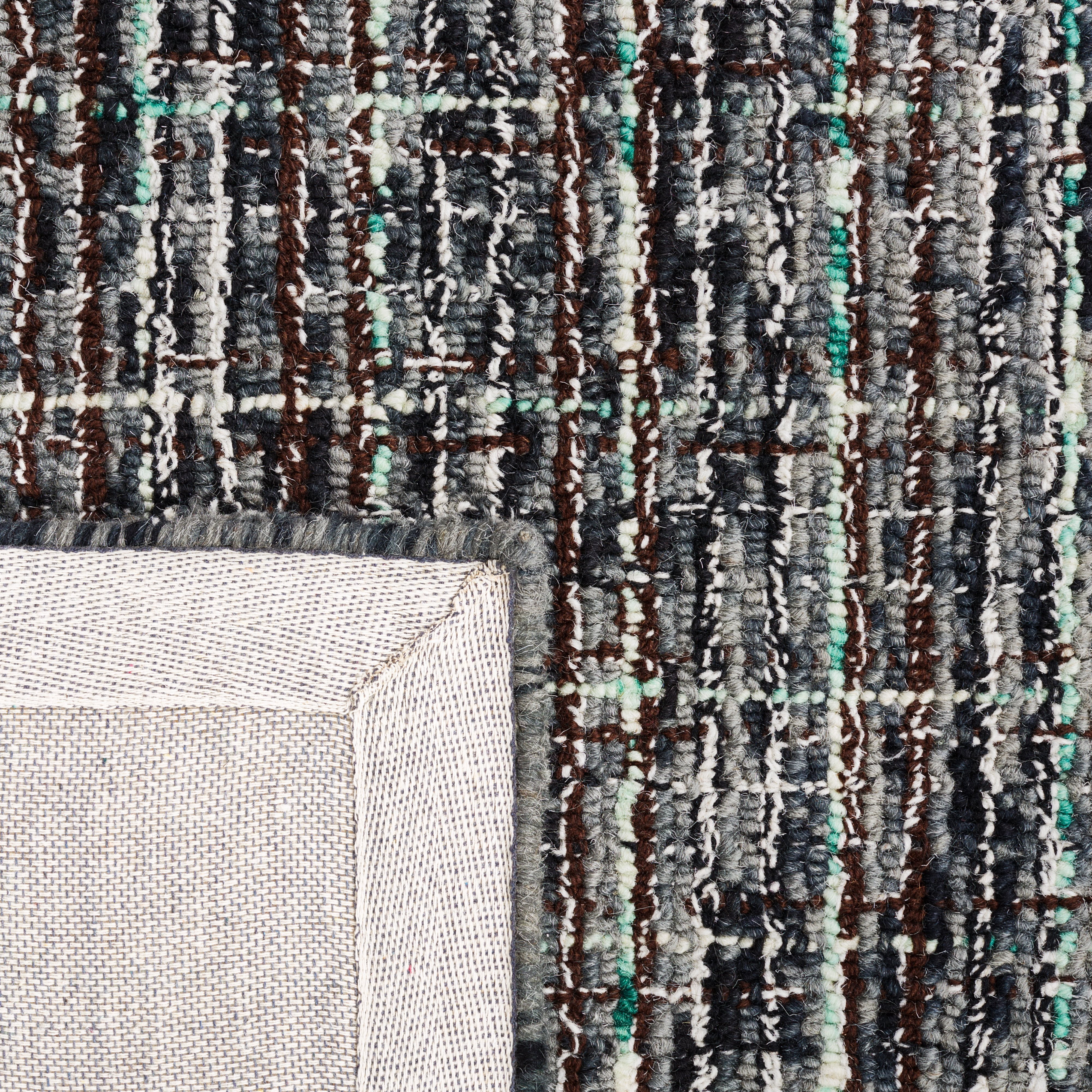 SAFAVIEH Abstract Linton Trellis Area Rug, Dark Gray/Brown, 9' x 12'