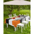 thumbnail image 4 of Outdoor Rectangle Tablecloth with Umbrella Hole and Zipper, Orange Grey Black Geometric Waterproof Table Cover, Modern Abstract Art Washable Patio Tablecloths for Party Picnic, 60"x84", 4 of 6