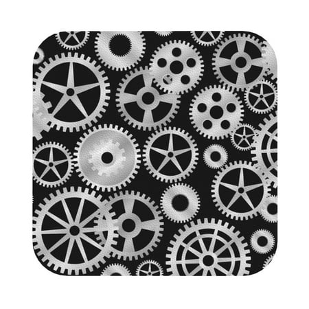 

Ocsxa Metallic Gears Coasters for Drinks Leather Coasters Set of 4 for Coffee Table for Housewarming Kitchen Bar Decor One Size