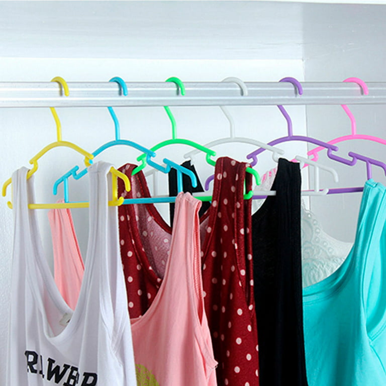 Non Slip Plastic Kids Plastic Coat Hangers Child Baby Clothes Stands Multi Color