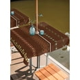 thumbnail image 2 of Outdoor Tablecloth with Umbrella Hole for Patio/Picnic/Party/Camping, Dark Brown Boho Waterproof Table Cloth Square Cover Washable, Ethnic Tribe Striped Vintage (60"x 60"), 2 of 9