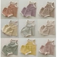 thumbnail image 3 of Traje de verano para bebé, lindo camisola de algodón para bebé, chaleco fresco, top con pantalones de pedo, ropa cómoda para estar en casa, 3 of 6