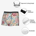 thumbnail image 3 of Balery Trendy Floral Design Calzoncillos bóxer para hombre, ropa interior de algodón suave y transpirable con cinturilla de nailon-Small, 3 of 5