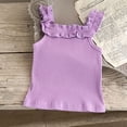 thumbnail image 6 of Ohufall Toddler Girls Tank Tops Ruffled Crew Neck 0-5T Summer Tank Top Breathable Solid Color Summer Casual Tank, 6 of 7