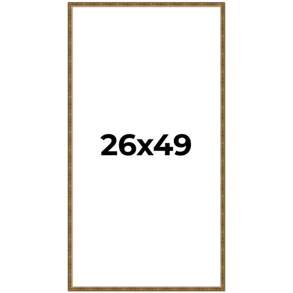 26x49 Frame Gold Picture Frame - Complete Modern Photo Frame Includes UV Acrylic Shatter Guard