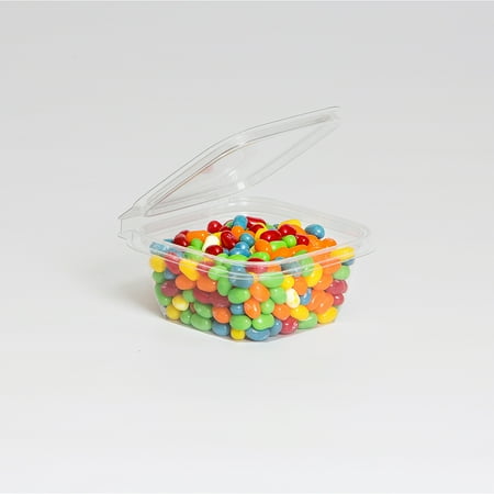 Plastic Hinged Boxes - Inline Plastics Safe-T-Fresh 12 oz. Clear Tamper Evident Plastic Grab-and-Go Container with Hinged Lid | 288/Case