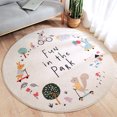 thumbnail image 2 of 36-Inch Round Non-Slip Animal Print Rug for Living Room, Bedroom, Nursery Coffee Table Mat Soft Faux Fur Floor Decor, 2 of 5