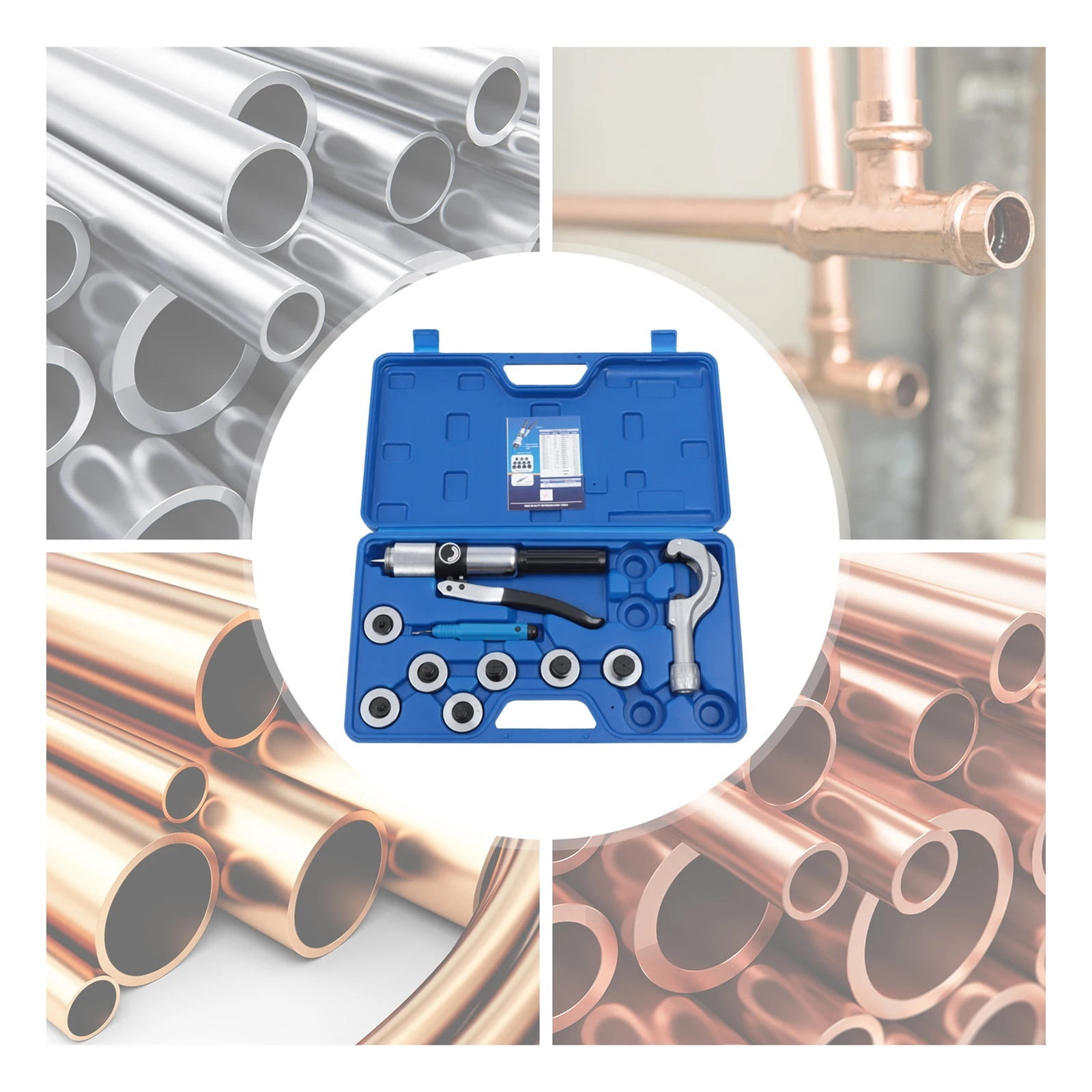 Hydraulic Tube Expander 3/8" - 1-1/8" 7 Lever HVAC Tubing Expanding Swaging Set ,Easy to Use