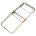 thumbnail image 2 of Funda plegable para teléfono, PC galvanizada a prueba de golpes, parte trasera transparente, moda para Samsung Galaxy Z Flip 3, color dorado, 2 of 5