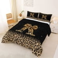 thumbnail image 2 of Erosebridal Chic Cheetah Print Queen Comforter Set, Personalized Initial X Bedding Comforter Set, Black Brown, Black Reversible 3-Piece, 1 Comforter and 2 Pillowcases, 2 of 6