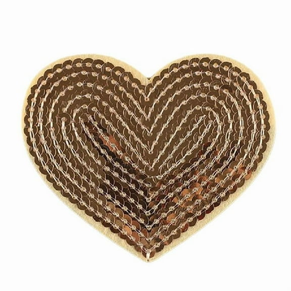 10 Pcs Heart Shaped Embroidered Patches Iron On Patches Sequins Patches
