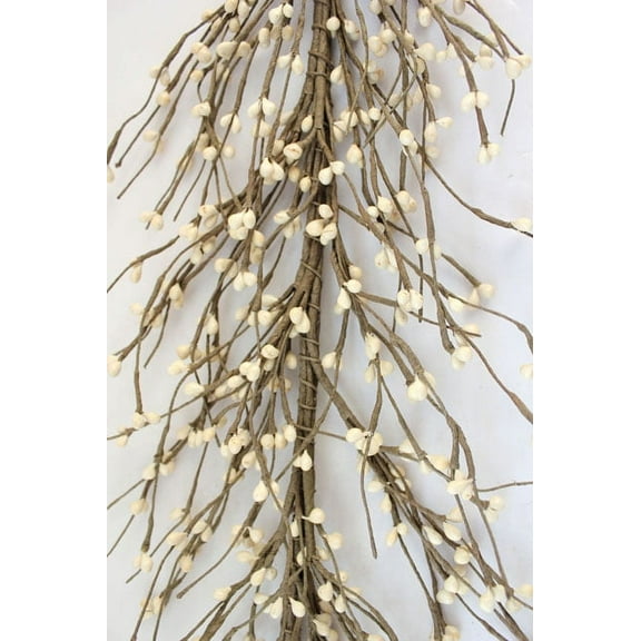 Evron Artificial Pip Berry Garland, Cream /Brown Home Decor, 5' 60"