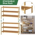 Stackable Plate Rack 3-Tier Shoe Rack for Entryway, Bamboo Wood Shoe Rack, Free Standing ...
