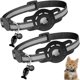 thumbnail image 1 of Compatible con Airtag - Paquete de 2 - Localizador GPS reflectante ligero - Collar para gatos con carcasa Airtag, hebilla de liberación rápida y cascabel - Ajustable de 20 a 33 cm - Para gatos - Negro, 1 of 5