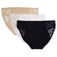 thumbnail image 6 of Donna L'oren Women's Hi-cut Briefs Floral Lace Detail Panties 3-Pack S-XL, 6 of 8