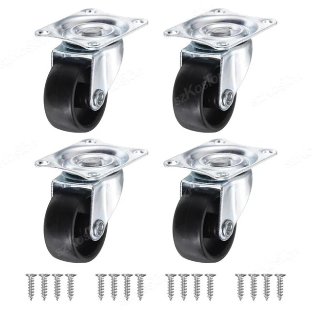 2/4Pcs Heavy Duty Swivel Castor Silent Trolley Wheels Furniture Rotatable Caster with Safety Lock Brake for Table Chair Sofa ,Easy to Use