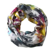 Peach Couture Rainbow Print Colorful Infinity Loop Circle Scarf