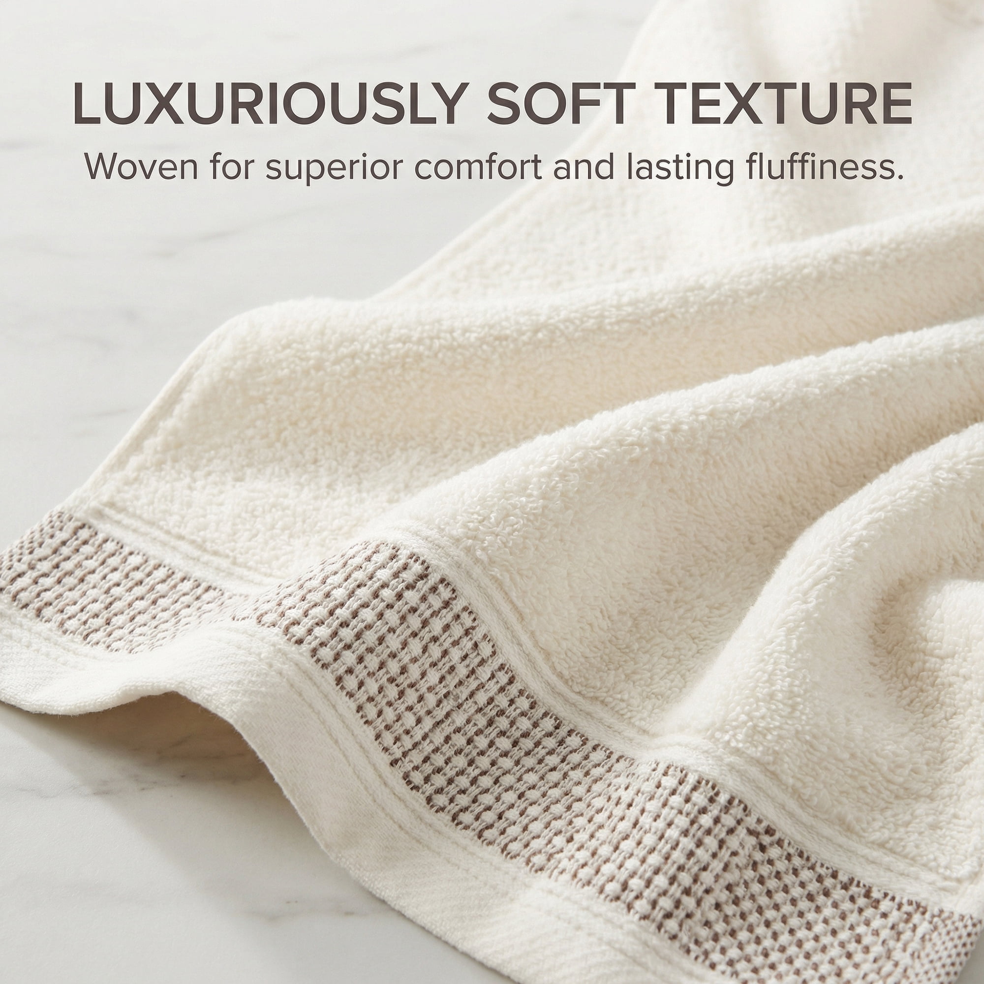 Unique Bargains Cotton Waffle Textured Hand Towels Milky White 4pcs 29" x 13"