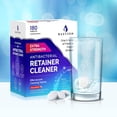 thumbnail image 3 of Retainer Cleaner & Denture Cleanser - 180 Effervescent Tablets 6 Month Supply Removes Stains, Discoloration, Odors, Plaque Clear Aligners, Mouth Night Guard, All Dental/Oral Appliances, 3 of 4