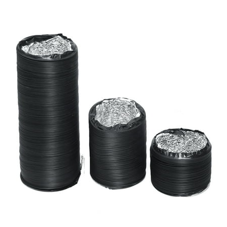 Black 5ft /10ft /20ft DIA 15cm Flexible Exhaust Pipe Vent Hose Duct Outlet Ventilation Air Hose PVC Composite Pipe for Fresh Air System