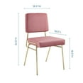 thumbnail image 4 of Modway Carriage Channel Tufted Sled Base Performance Velvet Dining Chair in Gold Dusty Rose, 4 of 9