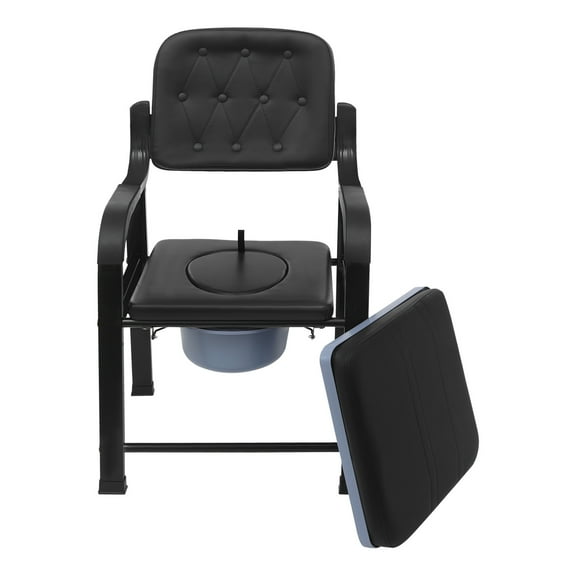 Miumaeov 250kg/551lb Heavy Duty Bedside Commode Chair Seniors Adults Elderly Toilet Chair with Barrel